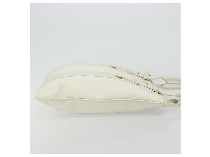 Bolso Tote Salvatore Ferragamo Nylon Blanco Plata Auténtico bs34557 - vista 3