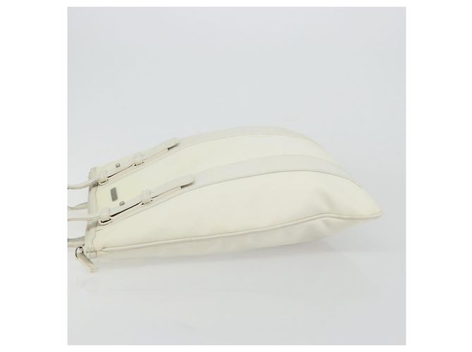 Bolso Tote Salvatore Ferragamo Nylon Blanco Plata Auténtico bs34557 - vista 4