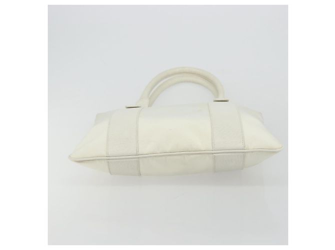 Bolso Tote Salvatore Ferragamo Nylon Blanco Plata Auténtico bs34557 - vista 5