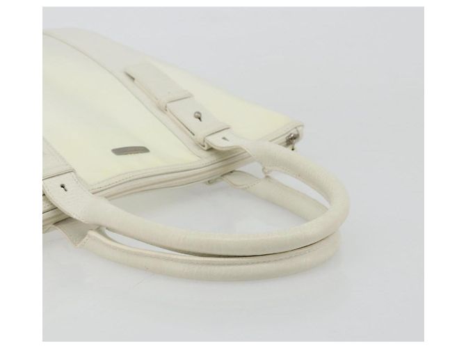 Bolso Tote Salvatore Ferragamo Nylon Blanco Plata Auténtico bs34557 - vista 7