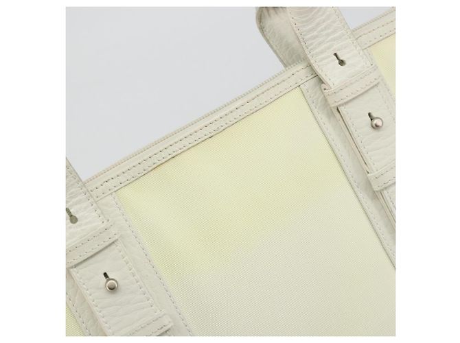Bolso Tote Salvatore Ferragamo Nylon Blanco Plata Auténtico bs34557 - vista 9