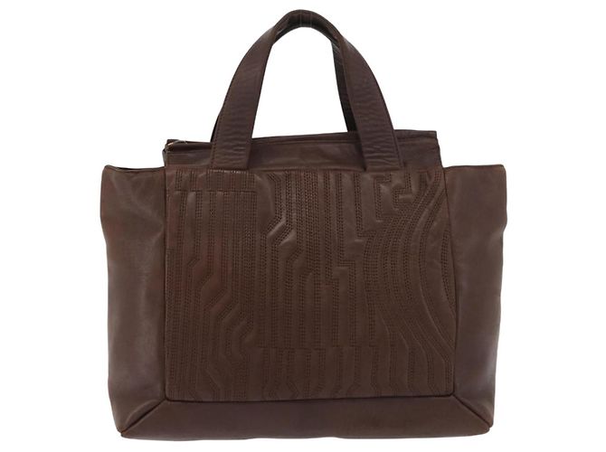 Borsa PRADA in pelle marrone oro Auth bs34862 D'oro - vista 13