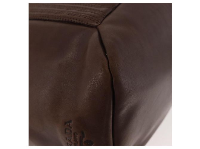 Borsa PRADA in pelle marrone oro Auth bs34862 D'oro - vista 14