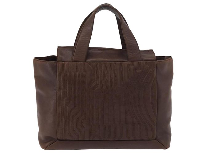 Borsa PRADA in pelle marrone oro Auth bs34862 D'oro - vista 2