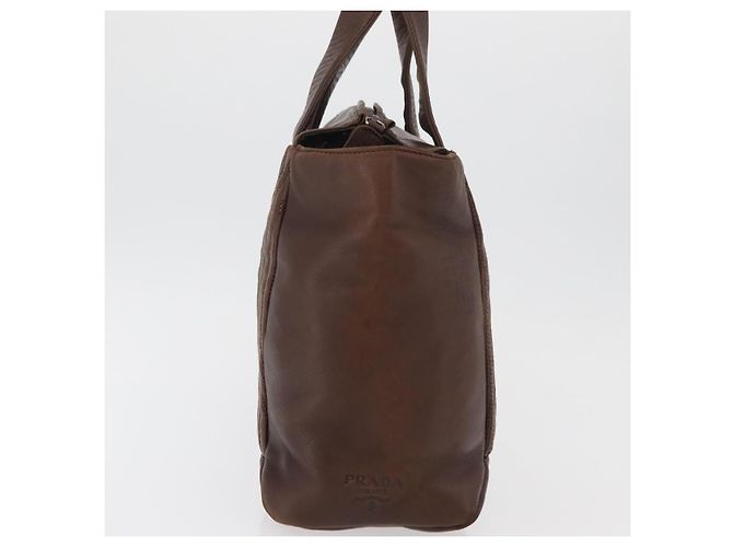 Borsa PRADA in pelle marrone oro Auth bs34862 D'oro - vista 4