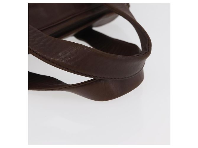 Borsa PRADA in pelle marrone oro Auth bs34862 D'oro - vista 7