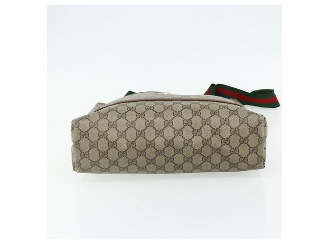 BORSA GUCCI GG Supreme Web Sherry Line PVC Beige Rosso Verde 89 02 003 Auth bs34909 - vista 9