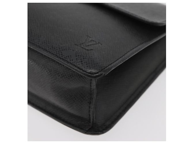 LOUIS VUITTON Clutch Selenga in pelle Taiga Ardoise M30782 LV Auth ka4213 Grigio - vista 14
