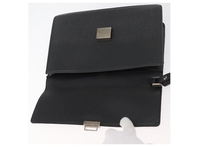 LOUIS VUITTON Clutch Selenga in pelle Taiga Ardoise M30782 LV Auth ka4213 Grigio - vista 18