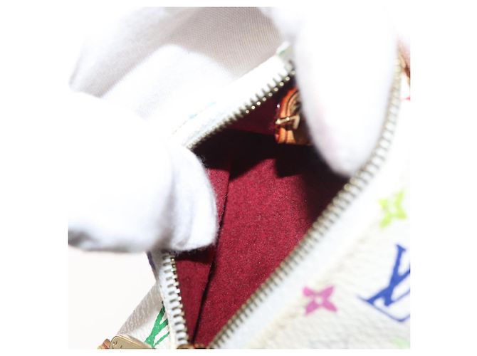 LOUIS VUITTON Monogram Multicolor Berlango Purse White M58028 LV Auth 179065V Branco - vista 18