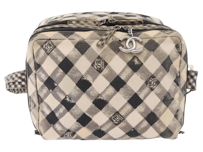 CHANEL Schultertasche Canvas Beige Silber CC Authentisch 177319 - Ansicht 13