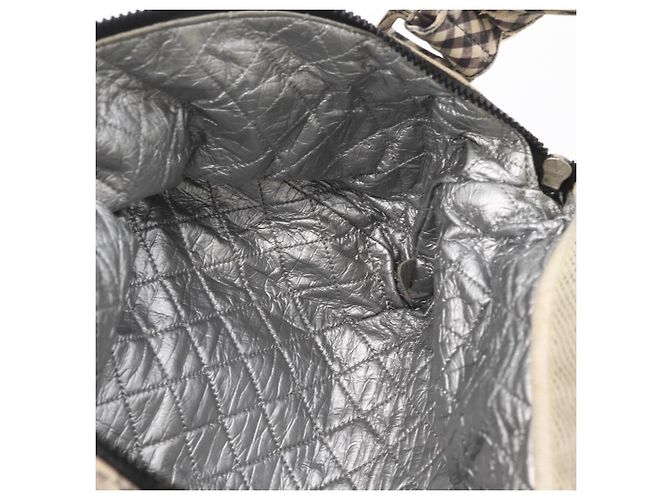 CHANEL Schultertasche Canvas Beige Silber CC Authentisch 177319 - Ansicht 18