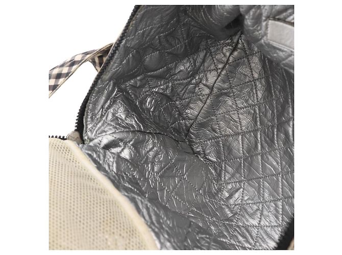 CHANEL Schultertasche Canvas Beige Silber CC Authentisch 177319 - Ansicht 19