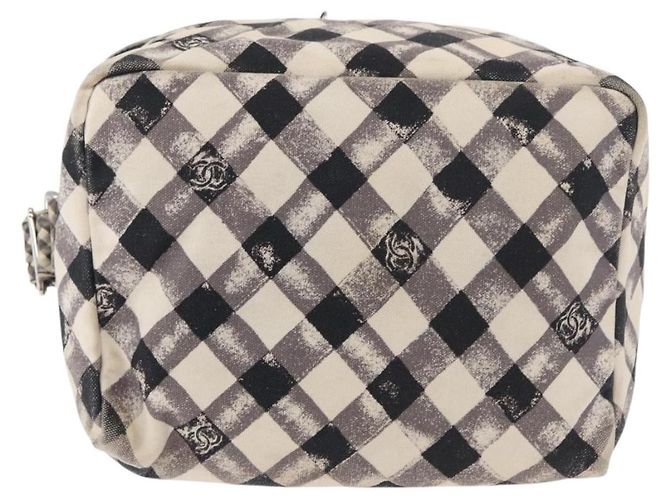 CHANEL Schultertasche Canvas Beige Silber CC Authentisch 177319 - Ansicht 2