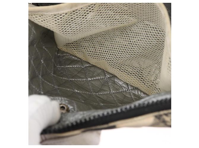 CHANEL Schultertasche Canvas Beige Silber CC Authentisch 177319 - Ansicht 23