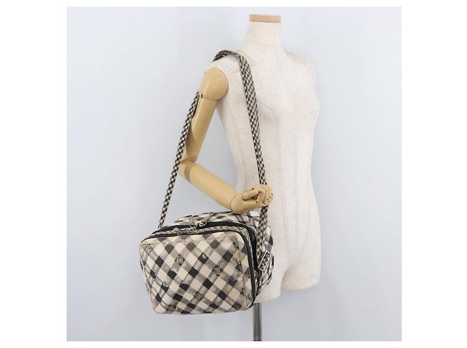CHANEL Schultertasche Canvas Beige Silber CC Authentisch 177319 - Ansicht 24