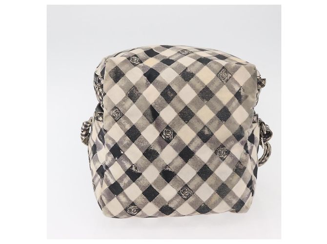 CHANEL Schultertasche Canvas Beige Silber CC Authentisch 177319 - Ansicht 5