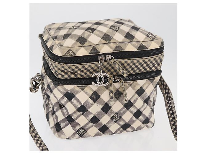 CHANEL Schultertasche Canvas Beige Silber CC Authentisch 177319 - Ansicht 6