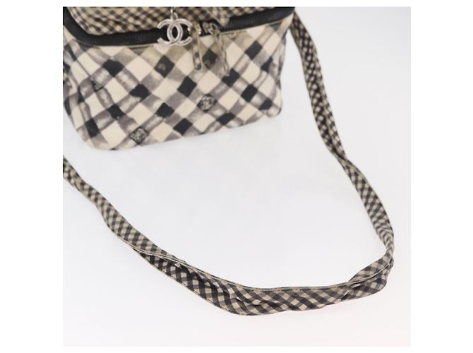 CHANEL Schultertasche Canvas Beige Silber CC Authentisch 177319 - Ansicht 7