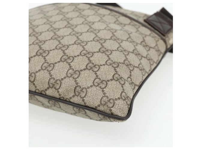 Borsa a tracolla GUCCI GG Supreme PVC Beige Argento 141626 Auth bs34913 - vista 10