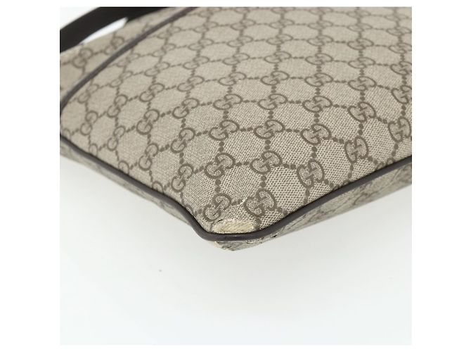 Borsa a tracolla GUCCI GG Supreme PVC Beige Argento 141626 Auth bs34913 - vista 11