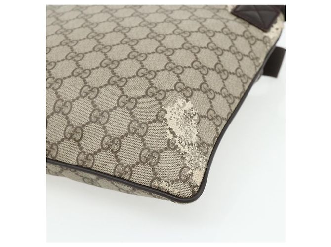Borsa a tracolla GUCCI GG Supreme PVC Beige Argento 141626 Auth bs34913 - vista 12