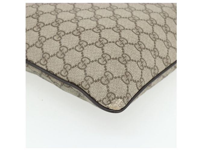 Borsa a tracolla GUCCI GG Supreme PVC Beige Argento 141626 Auth bs34913 - vista 13