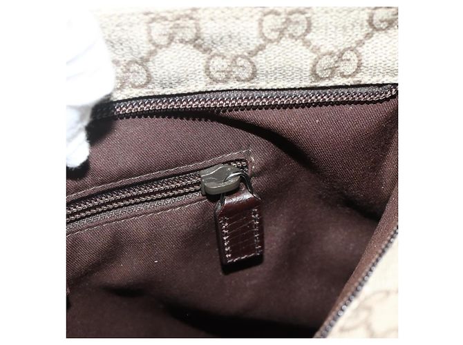 Borsa a tracolla GUCCI GG Supreme PVC Beige Argento 141626 Auth bs34913 - vista 19