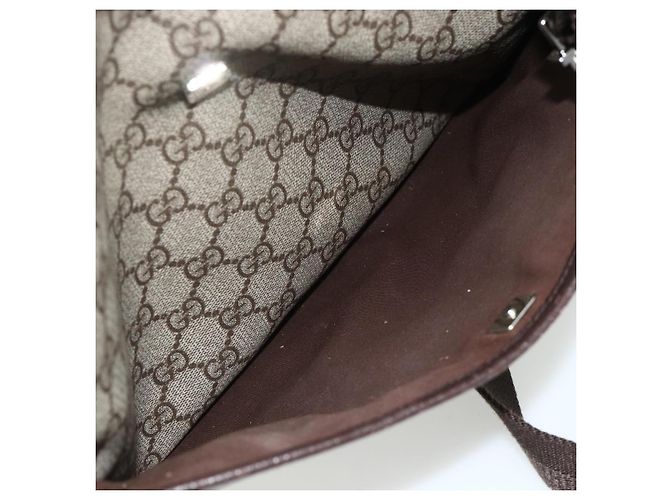Borsa a tracolla GUCCI GG Supreme PVC Beige Argento 141626 Auth bs34913 - vista 21
