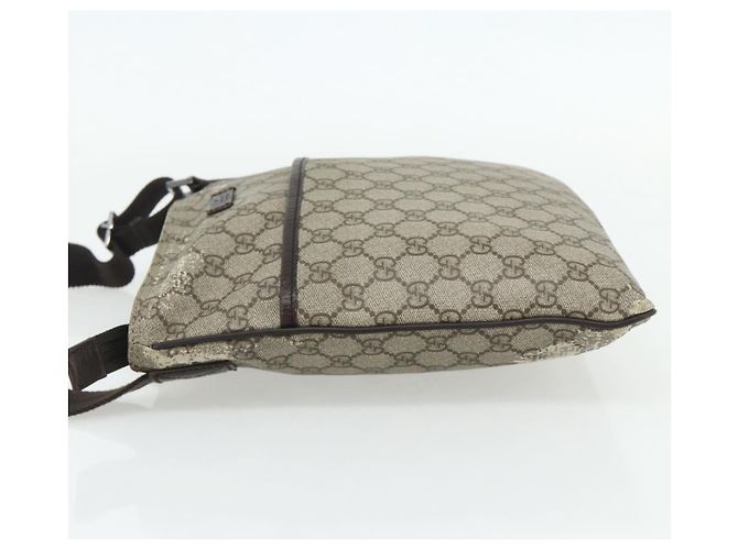 Borsa a tracolla GUCCI GG Supreme PVC Beige Argento 141626 Auth bs34913 - vista 4