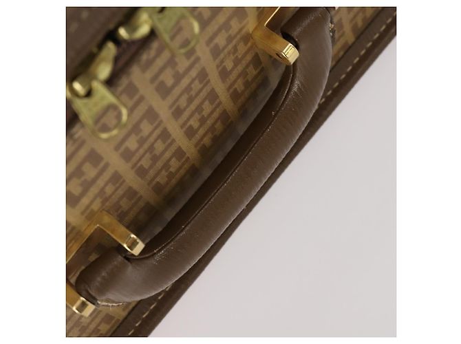 FENDI Zucchino Canvas Trunk PVC Beige Oro Autentico ti3888A D'oro - vista 14