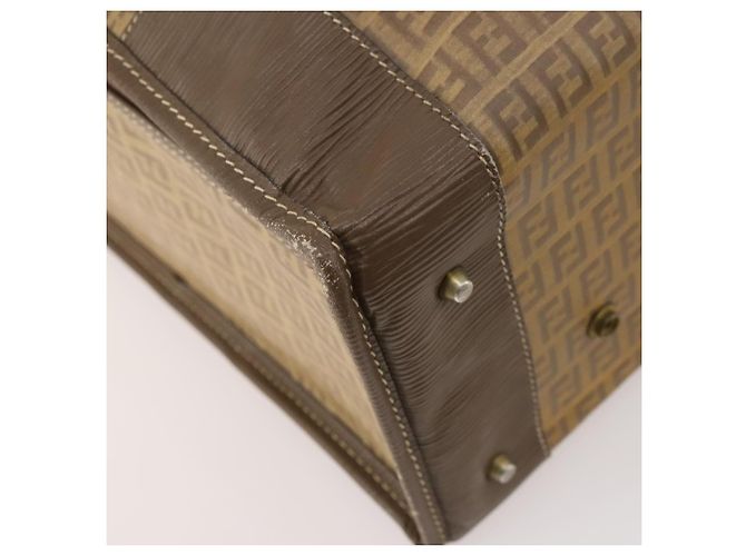 FENDI Zucchino Canvas Trunk PVC Beige Oro Autentico ti3888A D'oro - vista 15