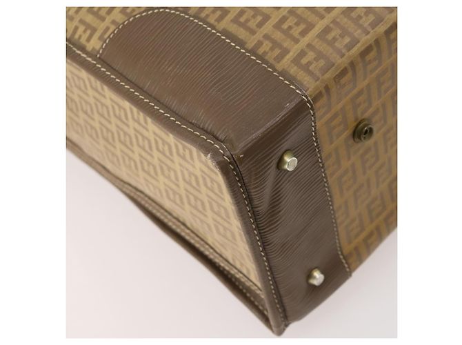 FENDI Zucchino Canvas Trunk PVC Beige Oro Autentico ti3888A D'oro - vista 17