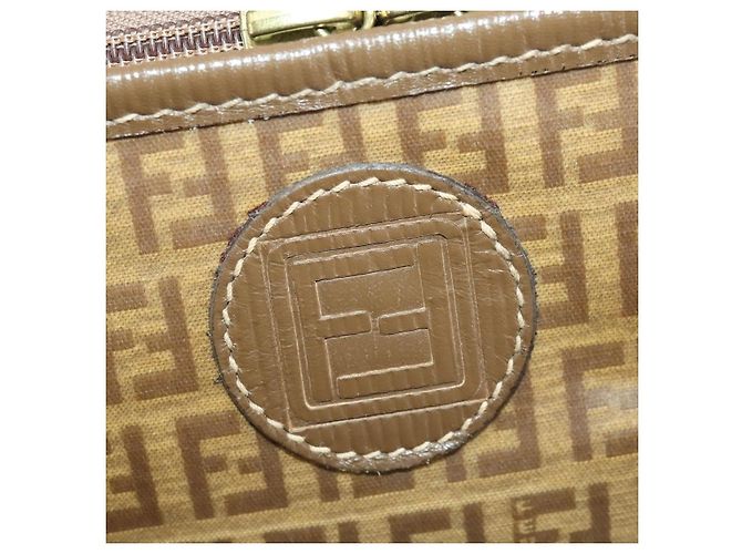 FENDI Zucchino Canvas Trunk PVC Beige Oro Autentico ti3888A D'oro - vista 18