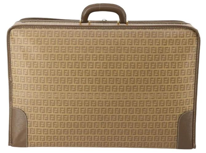 FENDI Zucchino Canvas Trunk PVC Beige Oro Autentico ti3888A D'oro - vista 2