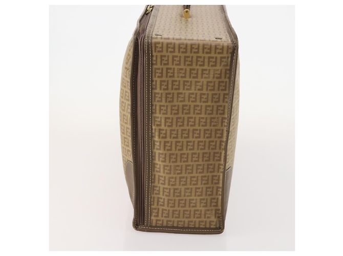FENDI Zucchino Canvas Trunk PVC Beige Oro Autentico ti3888A D'oro - vista 3
