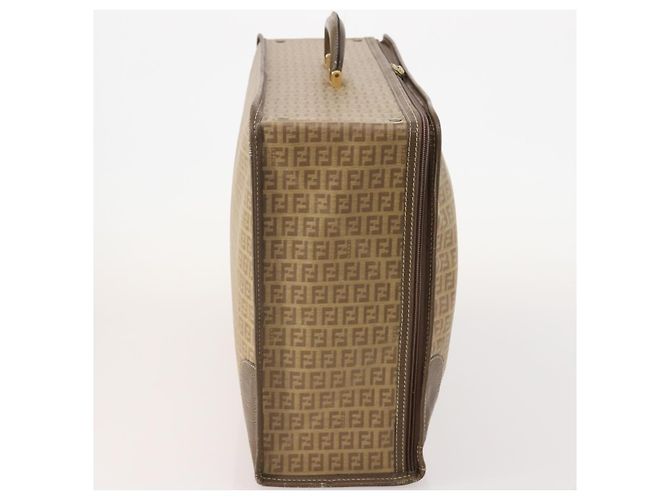 FENDI Zucchino Canvas Trunk PVC Beige Oro Autentico ti3888A D'oro - vista 4