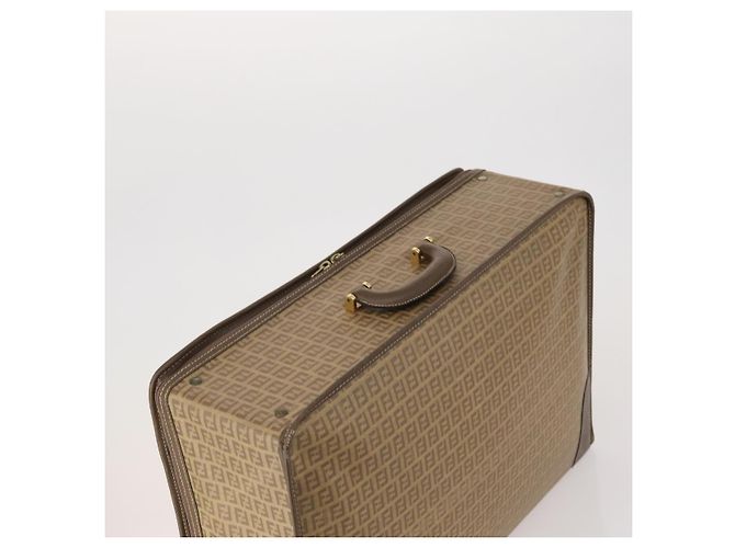 FENDI Zucchino Canvas Trunk PVC Beige Oro Autentico ti3888A D'oro - vista 6