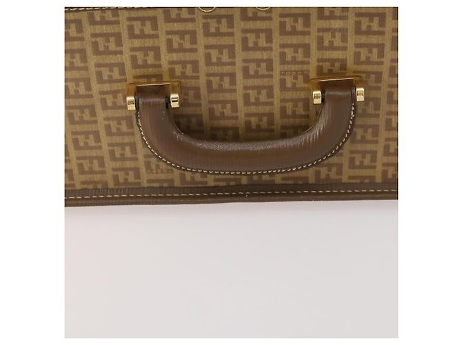 FENDI Zucchino Canvas Trunk PVC Beige Oro Autentico ti3888A D'oro - vista 7