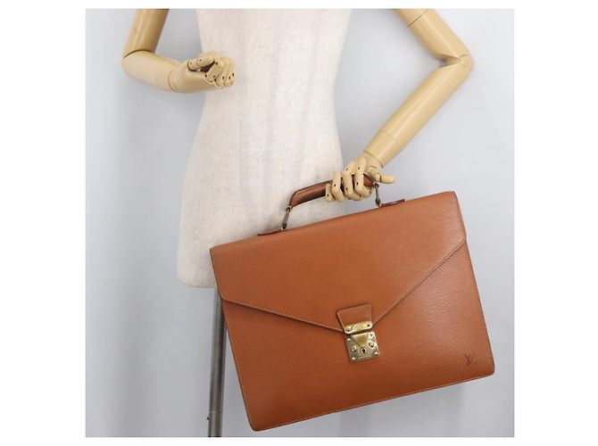 LOUIS VUITTON Epi Serviette Conseiller Briefcase Zipangu Gold M54428 Auth 177213 - vista 25