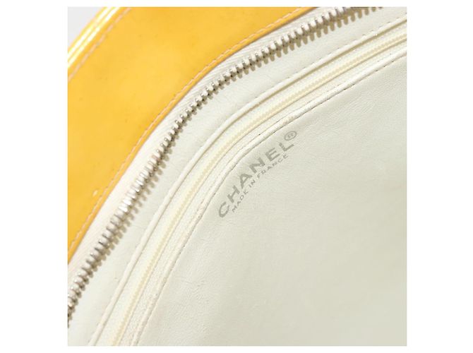 CHANEL Standard Tote Bag Lackleder Gelb CC Auth 177242 - Ansicht 17