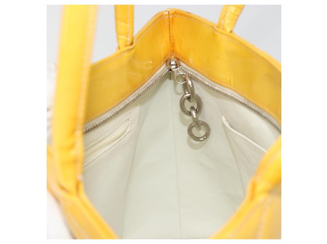 CHANEL Standard Tote Bag Lackleder Gelb CC Auth 177242 - Ansicht 18