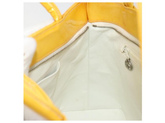 CHANEL Standard Tote Bag Lackleder Gelb CC Auth 177242 - Ansicht 19