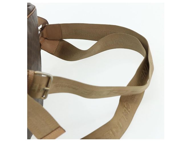 Céline Zaino CELINE Macadam Canvas PVC Pelle Marrone Oro Auth fm5320 D'oro - vista 15