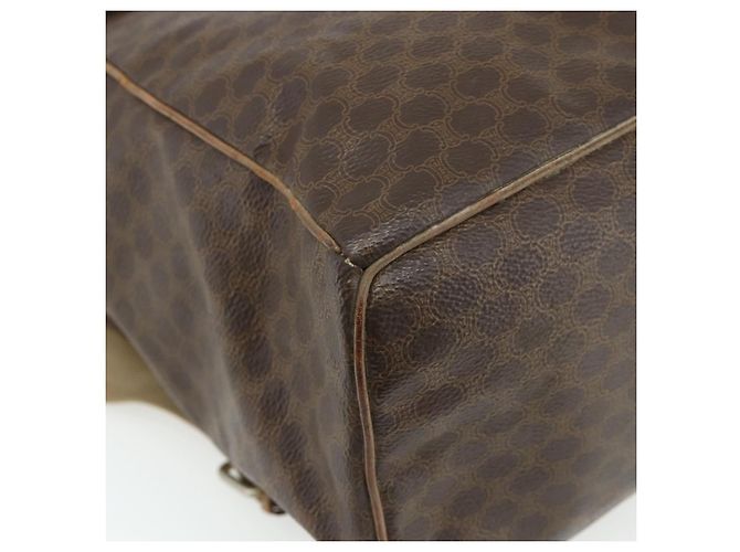 Céline Zaino CELINE Macadam Canvas PVC Pelle Marrone Oro Auth fm5320 D'oro - vista 17