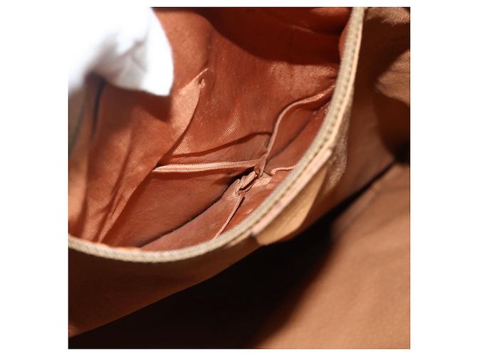 Céline Zaino CELINE Macadam Canvas PVC Pelle Marrone Oro Auth fm5320 D'oro - vista 22