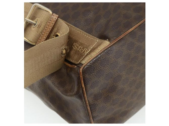 Céline Zaino CELINE Macadam Canvas PVC Pelle Marrone Oro Auth fm5320 D'oro - vista 9
