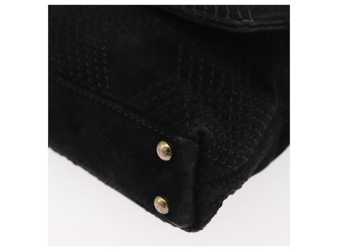 CHANEL Wild Stitch Chain Shoulder Bag Suede Black Gold CC Auth bs34950A Nero D'oro - vista 16