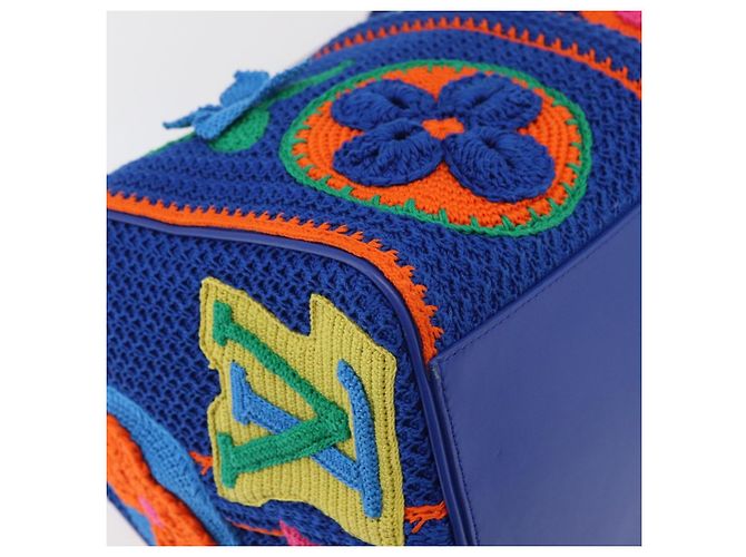 LOUIS VUITTON Monogram Flower Keepall Bandouliere 50 Blue M21895 Auth 167265SM Monogramma - view 11