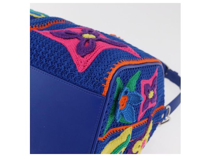 LOUIS VUITTON Monogram Flower Keepall Bandouliere 50 Blue M21895 Auth 167265SM Monogramma - view 14